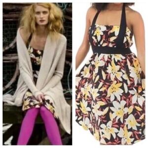 Anthropologie Moulinette Soeurs Mayflower Floral Silk Halter Dress Size 6